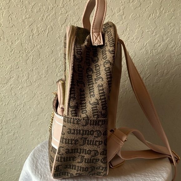 Juicy Couture Brown & Light Pink Backpack- extra pouch- Gold Tone main image 16